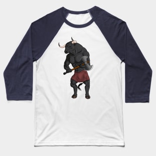 Minotaur Warrior Baseball T-Shirt